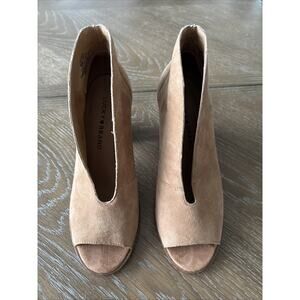 Lucky Brand Joal Peep‎ Toe Booties Boho Chic Western Vamp Festival | 6M